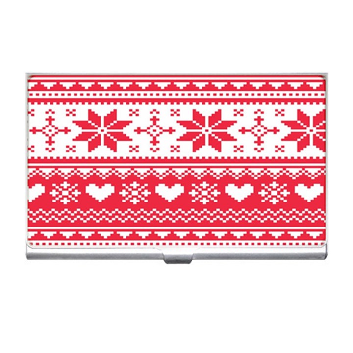 Nordic-seamless-knitted-christmas-pattern-vector Business Card Holder