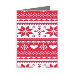 Nordic-seamless-knitted-christmas-pattern-vector Mini Greeting Card by nateshop