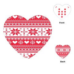 Nordic-seamless-knitted-christmas-pattern-vector Playing Cards Single Design (heart) by nateshop