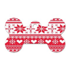 Nordic-seamless-knitted-christmas-pattern-vector Dog Tag Bone (Two Sides)