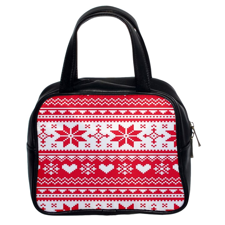 Nordic-seamless-knitted-christmas-pattern-vector Classic Handbag (Two Sides)