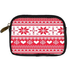 Nordic-seamless-knitted-christmas-pattern-vector Digital Camera Leather Case by nateshop