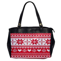 Nordic-seamless-knitted-christmas-pattern-vector Oversize Office Handbag