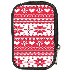 Nordic-seamless-knitted-christmas-pattern-vector Compact Camera Leather Case by nateshop