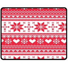 Nordic-seamless-knitted-christmas-pattern-vector Fleece Blanket (medium)  by nateshop