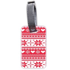 Nordic-seamless-knitted-christmas-pattern-vector Luggage Tag (two Sides) by nateshop