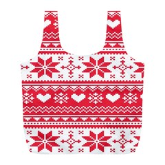 Nordic-seamless-knitted-christmas-pattern-vector Full Print Recycle Bag (L)