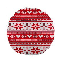 Nordic-seamless-knitted-christmas-pattern-vector Standard 15  Premium Flano Round Cushions