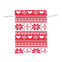 Nordic-seamless-knitted-christmas-pattern-vector Lightweight Drawstring Pouch (s) by nateshop