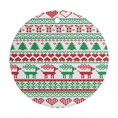 Scandinavian-nordic-christmas-seamless-pattern-vector Ornament (round) by nateshop