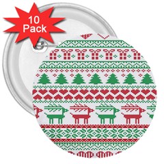 Scandinavian-nordic-christmas-seamless-pattern-vector 3  Buttons (10 Pack)  by nateshop