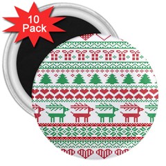 Scandinavian-nordic-christmas-seamless-pattern-vector 3  Magnets (10 Pack)  by nateshop