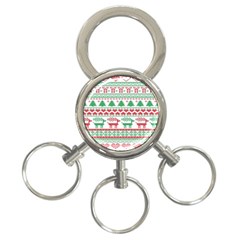 Scandinavian-nordic-christmas-seamless-pattern-vector 3-ring Key Chain by nateshop