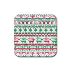 Scandinavian-nordic-christmas-seamless-pattern-vector Rubber Coaster (square) by nateshop