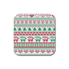 Scandinavian-nordic-christmas-seamless-pattern-vector Rubber Square Coaster (4 Pack) by nateshop