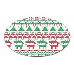 Scandinavian-nordic-christmas-seamless-pattern-vector Oval Magnet by nateshop