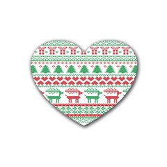 Scandinavian-nordic-christmas-seamless-pattern-vector Rubber Coaster (heart) by nateshop