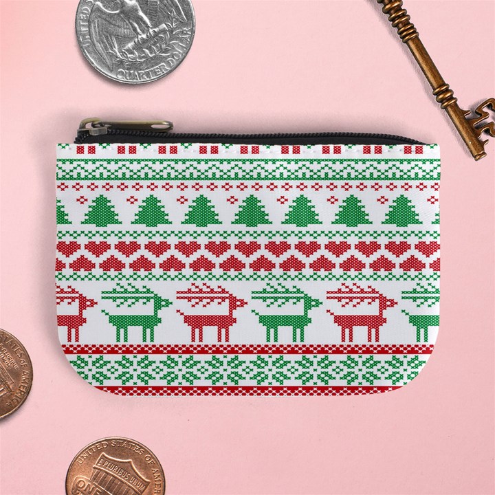 Scandinavian-nordic-christmas-seamless-pattern-vector Mini Coin Purse