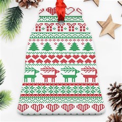 Scandinavian-nordic-christmas-seamless-pattern-vector Ornament (bell) by nateshop