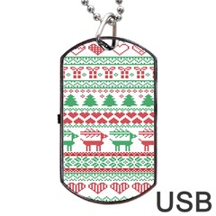 Scandinavian-nordic-christmas-seamless-pattern-vector Dog Tag Usb Flash (one Side) by nateshop