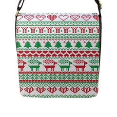 Scandinavian-nordic-christmas-seamless-pattern-vector Flap Closure Messenger Bag (l) by nateshop