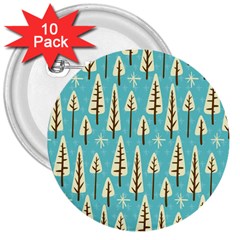 Vector-white-cartoon-trees-pattern 3  Buttons (10 Pack)  by nateshop