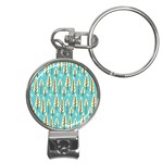 Vector-white-cartoon-trees-pattern Nail Clippers Key Chain Front