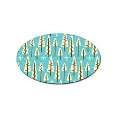 Vector-white-cartoon-trees-pattern Sticker (oval) by nateshop