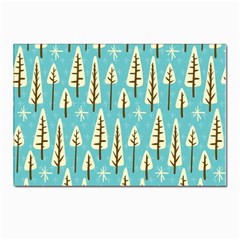 Vector-white-cartoon-trees-pattern Postcard 4 x 6  (pkg Of 10) by nateshop