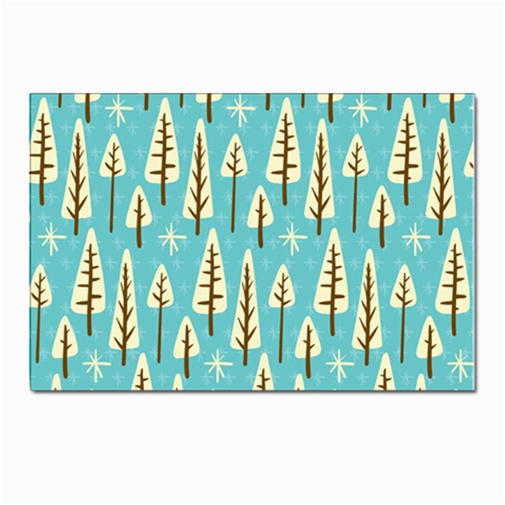 Vector-white-cartoon-trees-pattern Postcard 4 x 6  (Pkg of 10)