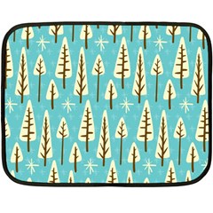 Vector-white-cartoon-trees-pattern Fleece Blanket (mini) by nateshop