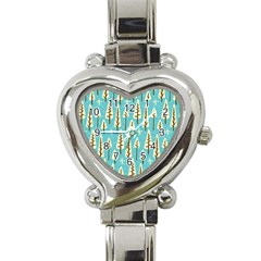 Vector-white-cartoon-trees-pattern Heart Italian Charm Watch