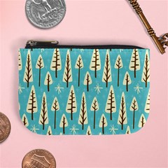 Vector-white-cartoon-trees-pattern Mini Coin Purse by nateshop