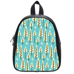 Vector-white-cartoon-trees-pattern School Bag (small) by nateshop