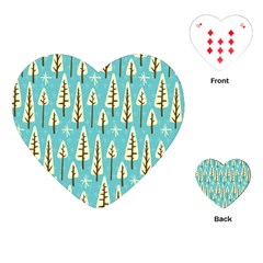 Vector-white-cartoon-trees-pattern Playing Cards Single Design (heart) by nateshop