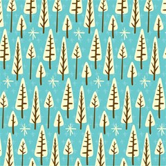 Vector-white-cartoon-trees-pattern Play Mat (rectangle) by nateshop