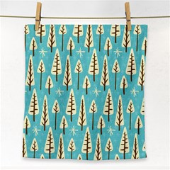 Vector-white-cartoon-trees-pattern Face Towel by nateshop