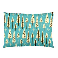 Vector-white-cartoon-trees-pattern Pillow Case by nateshop