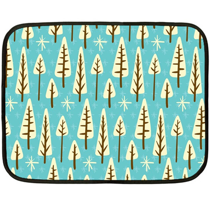 Vector-white-cartoon-trees-pattern Fleece Blanket (Mini)