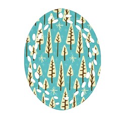 Vector-white-cartoon-trees-pattern Ornament (oval Filigree) by nateshop