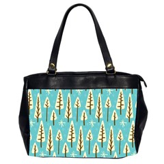 Vector-white-cartoon-trees-pattern Oversize Office Handbag (2 Sides) by nateshop