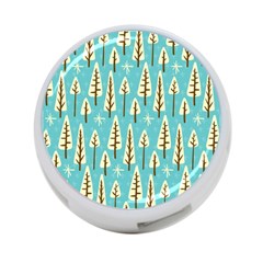 Vector-white-cartoon-trees-pattern 4-port Usb Hub (two Sides) by nateshop