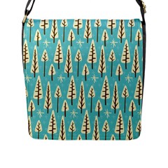 Vector-white-cartoon-trees-pattern Flap Closure Messenger Bag (l) by nateshop