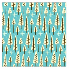 Vector-white-cartoon-trees-pattern Square Satin Scarf (36  X 36 )