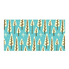 Vector-white-cartoon-trees-pattern Satin Wrap 35  X 70  by nateshop