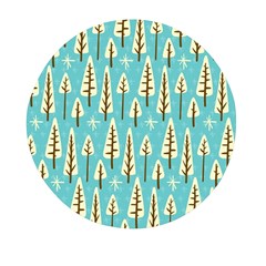 Vector-white-cartoon-trees-pattern Mini Round Pill Box by nateshop