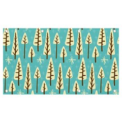 Vector-white-cartoon-trees-pattern Banner And Sign 7  X 4  by nateshop