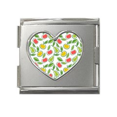 Fruit Fruits Food Illustration Background Pattern Mega Link Heart Italian Charm (18mm)