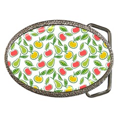 Fruit Fruits Food Illustration Background Pattern Belt Buckles by Ravend