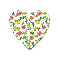 Fruit Fruits Food Illustration Background Pattern Heart Magnet by Ravend